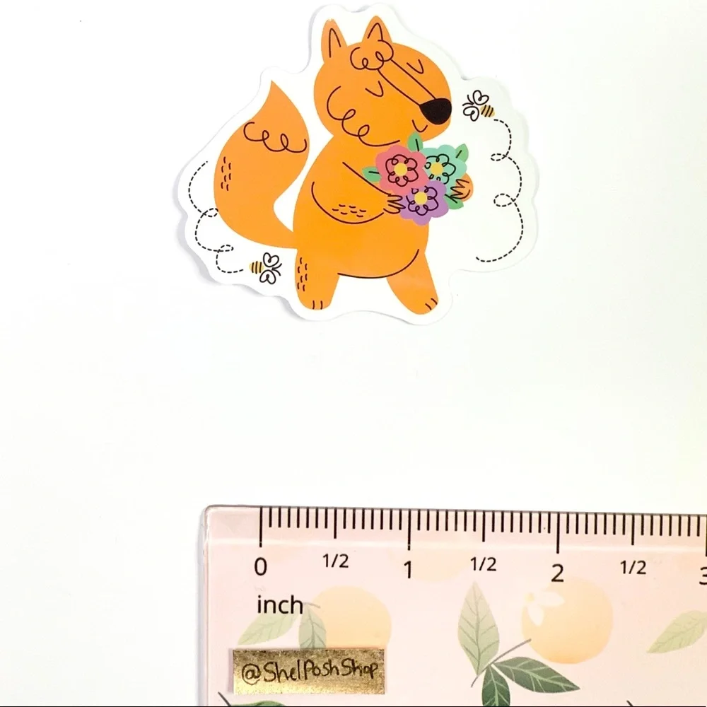 Fox with Flowers Sticker - Picture 2 of 2